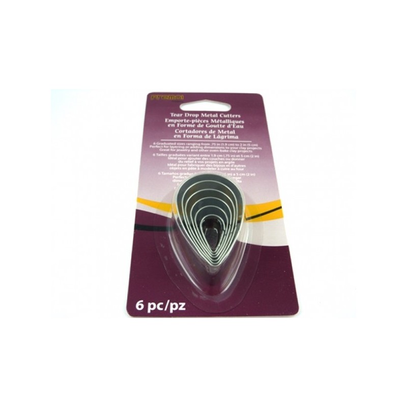 Lot de 6 emporte pièce : Goutte Lot de 6 emporte pièce : Goutte