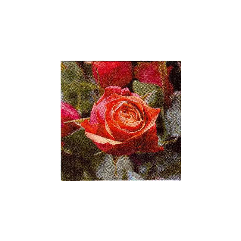 Serviette : Roses rouges Serviette : Roses rouges