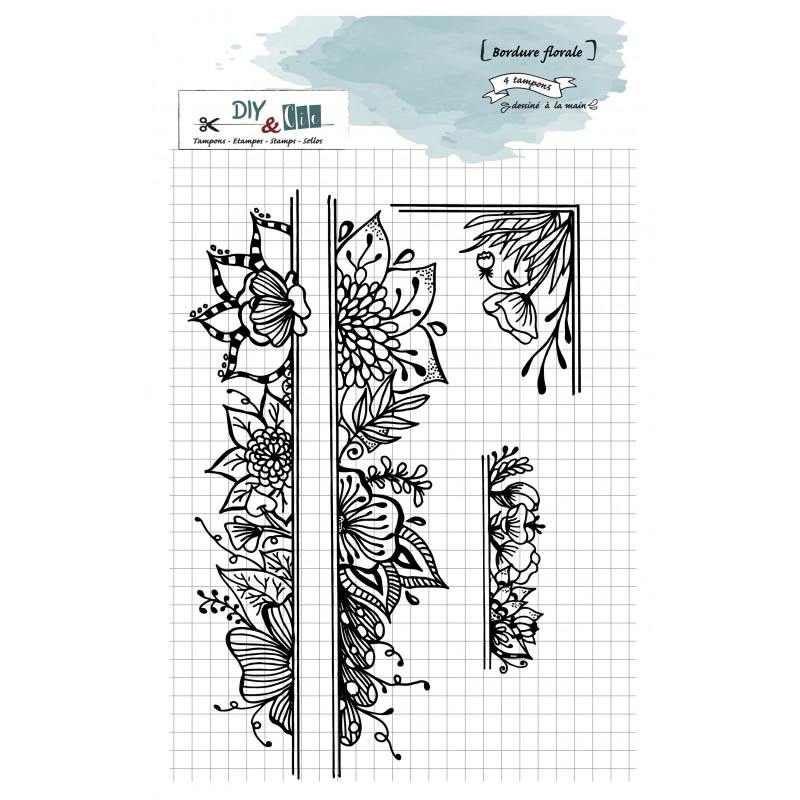 Tampon : Bordure florale de DIY and Cie Tampon : Bordure florale de DIY and Cie