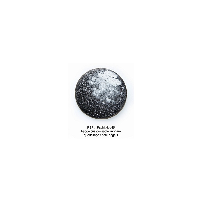 Badge Scrapbutton 45 mm : noir pschitté Badge Scrapbutton 45 mm : noir pschitté