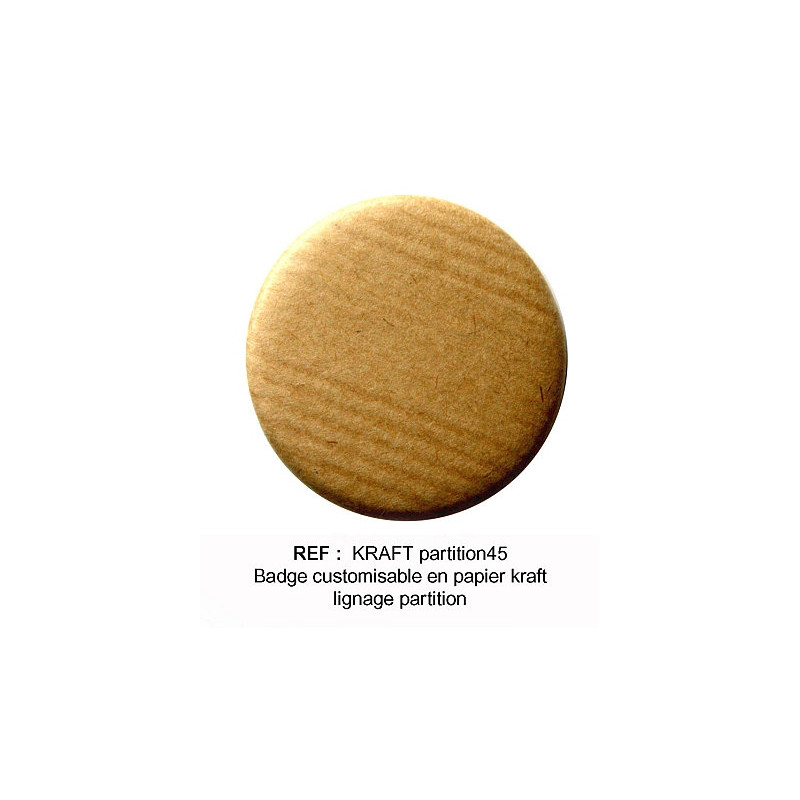 badge Scrapbutton 45 mm : Kraft partition badge Scrapbutton 45 mm : Kraft partition