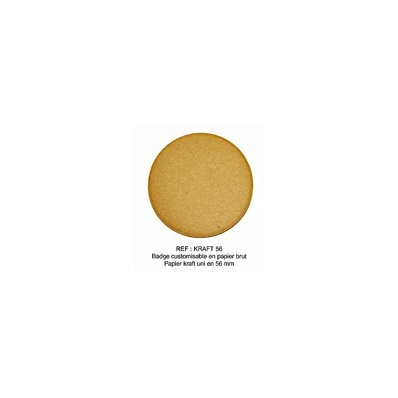 badge scrapbutton 56 mm : Kraft badge scrapbutton 56 mm : Kraft