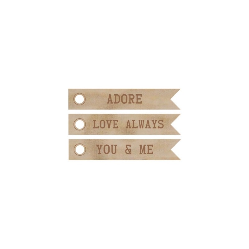 Embellissement en bois Kaisercraft : Word flags Adore Embellissement en bois Kaisercraft : Word flags Adore