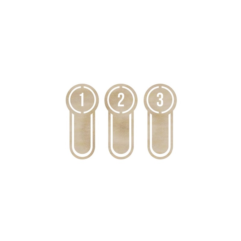 Embellissement en bois Kaisercraft : 1,2,3 clip Embellissement en bois Kaisercraft : 1,2,3 clip