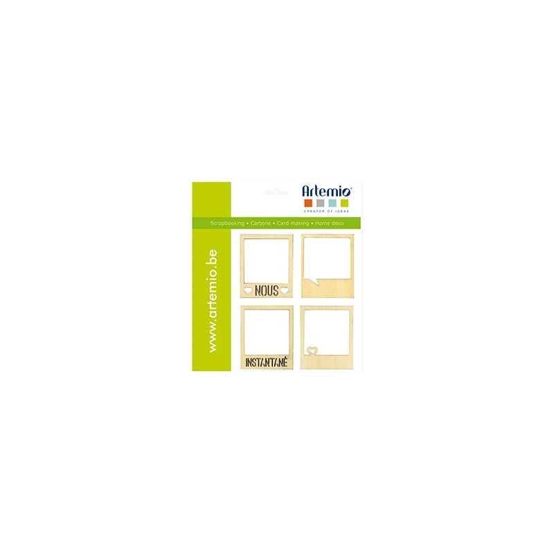 Set de 4 polaroide en bois Set de 4 polaroide en bois
