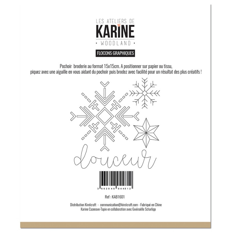Pochoir Broderie Woodland Flocon graphique -Les Ateliers de Karine Pochoir Broderie Woodland Flocon graphique -Les Ateliers de Karine