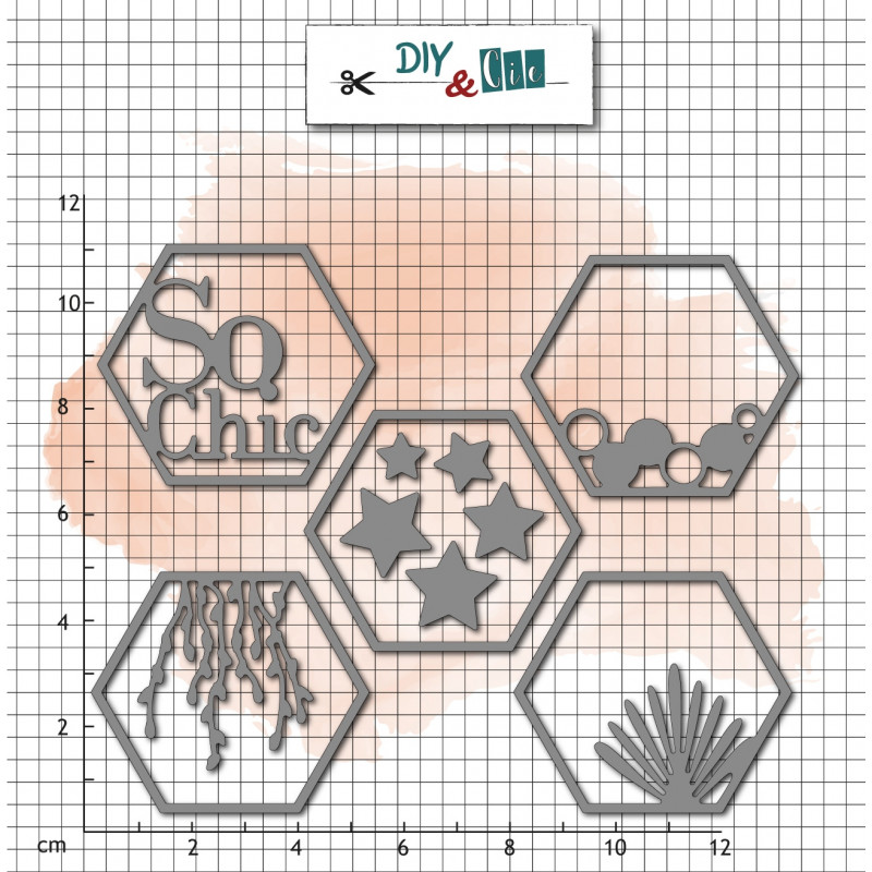 Dies Hexagones So chic - DIY and Cie Dies Hexagones So chic - DIY and Cie