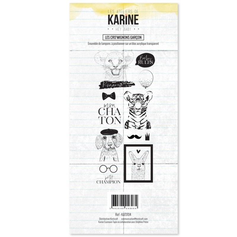Tampon clear Hey Baby Les Cro'mignons garçon- Les Ateliers de Karine Tampon clear Hey Baby Les Cro'mignons garçon- Les Ateliers de Karine