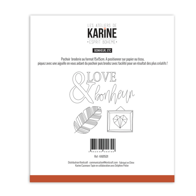 Pochoir Broderie Esprit Bohème Bonheur Etc -Les Ateliers de Karine Pochoir Broderie Esprit Bohème Bonheur Etc -Les Ateliers de Karine