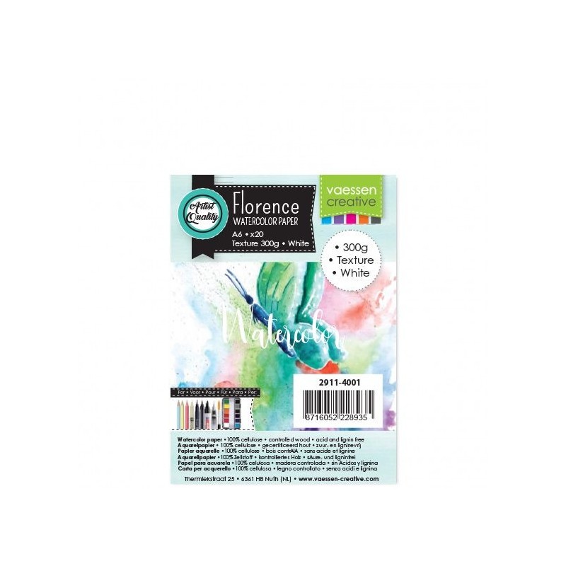 Papier Aquarelle A6 300g Texture White Intense x20 Papier Aquarelle A6 300g Texture White Intense x20