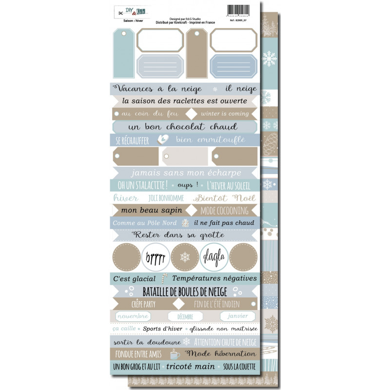 Planche de mots DIY & Cie : Carterie : Hiver Planche de mots DIY & Cie : Carterie : Hiver