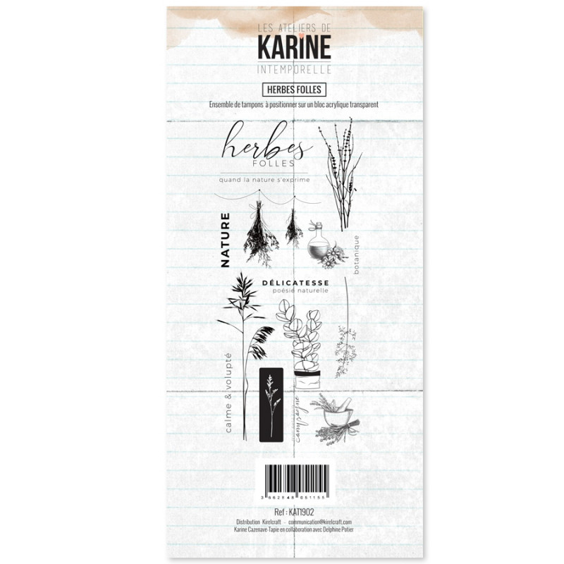 Tampon clear Intemporelle Herbes Folles - Les Ateliers de Karine Tampon clear Intemporelle Herbes Folles - Les Ateliers de Karine