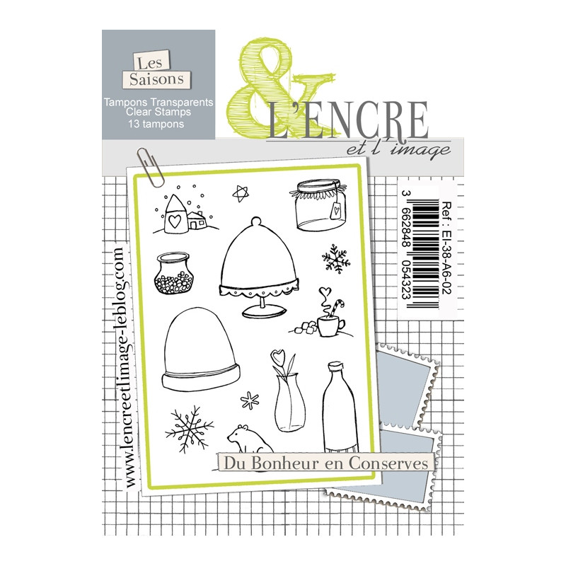 Tampon clear - Du Bonheur en Conserves - L'Encre et l'Image Tampon clear - Du Bonheur en Conserves - L'Encre et l'Image