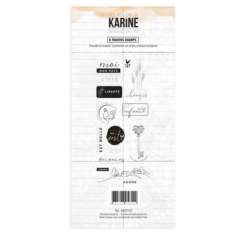 Tampon clear Bienvenue chez moi A travers champs - Les Ateliers de Karine Tampon clear Bienvenue chez moi A travers champs - Les Ateliers de Karine