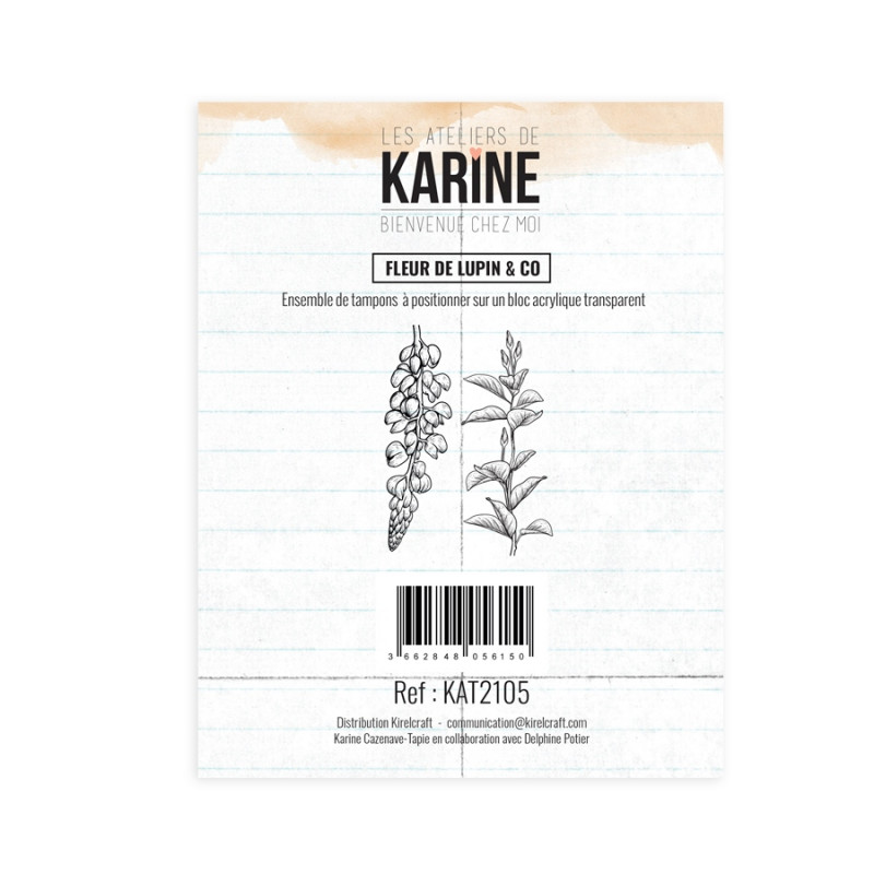 Tampon clear Bienvenue chez moi Fleur de lupin & co - Les Ateliers de Karine Tampon clear Bienvenue chez moi Fleur de lupin & co - Les Ateliers de Karine
