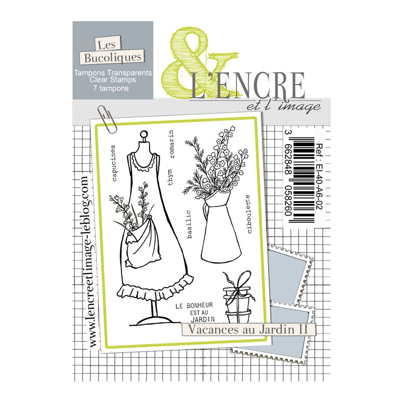 Tampon clear - Vacances au Jardin II - L'Encre et l'Image Tampon clear - Vacances au Jardin II - L'Encre et l'Image